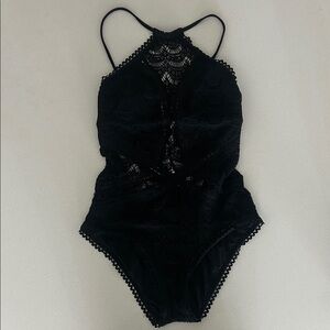 Becca Black Lace One-Piece Swimsuit